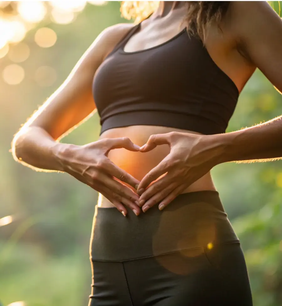 A woman has a healthy digestive system